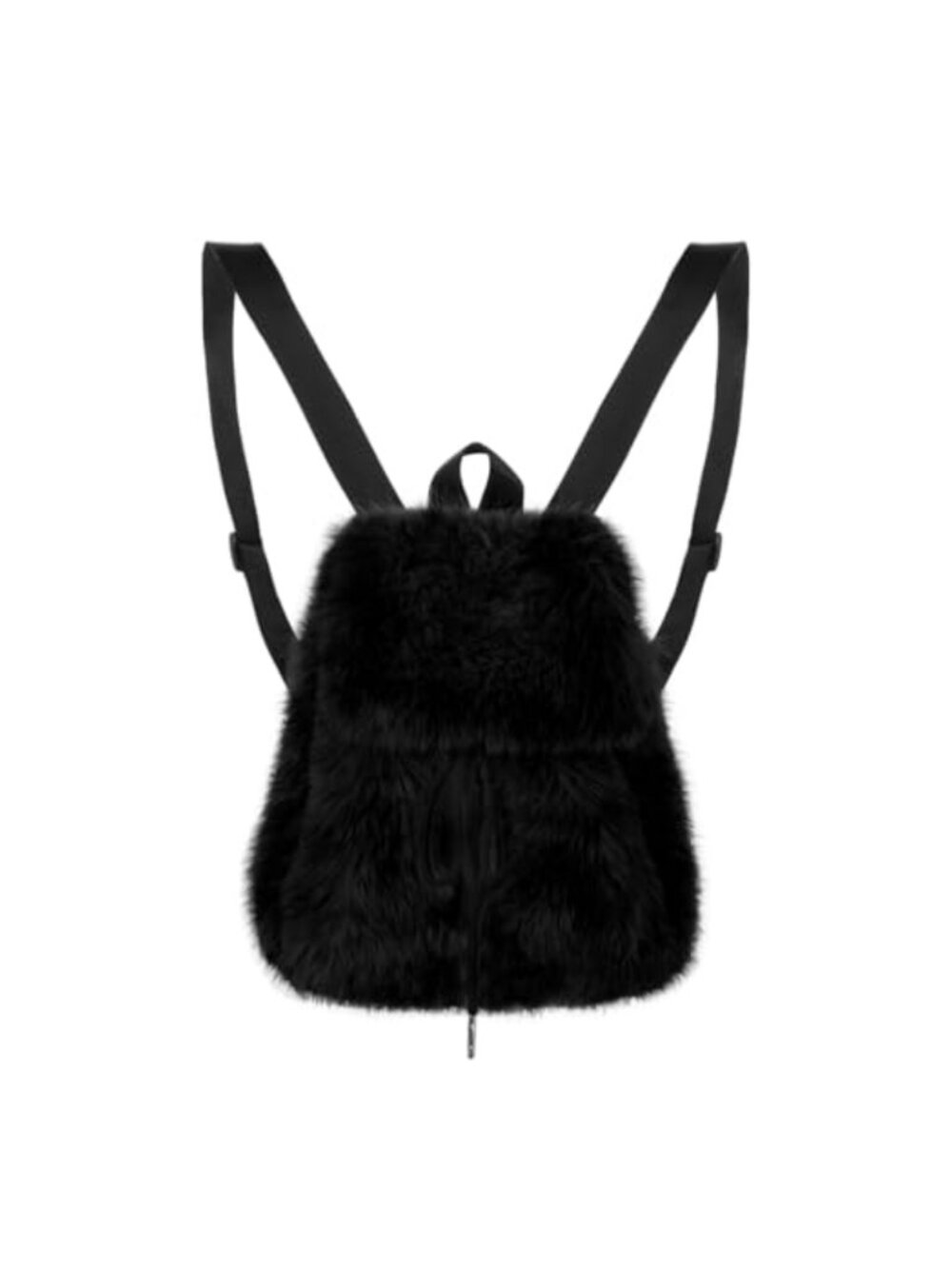 Faux Fur Backpack Fuzzy Small Daypack Drawstring Shoulder Bag Travel Purse
